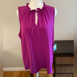 CeCe Fuchsia Sleeveless Blouse - Large